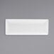 A rectangular white Front of the House porcelain plate on a gray background.