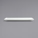 A Front of the House Bright White rectangular porcelain plate on a gray surface.