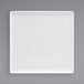 A Front of the House bright white square porcelain plate.