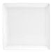 A bright white square porcelain plate.