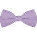 A close-up of a lavender Henry Segal clip-on bow tie.