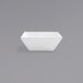 A Front of the House Kyoto bright white square porcelain bowl on a gray background.