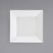 A white square Front of the House Kyoto porcelain plate.