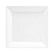 A bright white square porcelain plate.