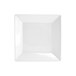 A bright white square porcelain bowl with a modern design.