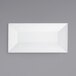 A white rectangular plate on a white background.