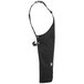 A black Mercer Culinary bib apron with black leather straps.