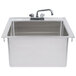 Regency 20 inch x 16 inch x 12 inch 16-Gauge Stainless Steel One Compartment Drop-In Sink with 8 inch Faucet