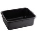 A black rectangular Tablecraft bus tub with a handle.