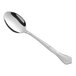 A Vollrath stainless steel serving spoon with an embossed handle.