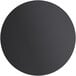 A black circle with a white background.