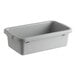 A Tablecraft gray high density polyethylene bus tub.