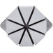 A silver metal hexagon-shaped push block assembly with 8 sections.