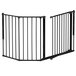 A black BabyDan safety gate with black bars.
