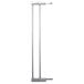 A silver metal BabyDan gate extension kit with two handles on one long pole.