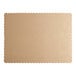 A gold laminated rectangular corrugated cake pad with scalloped edges.