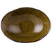 A Tuxton Capistrano bowl with a green and brown speckled design.