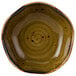 A Tuxton TuxTrendz walnut fruit bowl with a brown and black geode design.