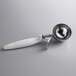 A white Hamilton Beach #6 ice cream scoop with a white and silver handle.