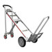 A silver Magliner hand truck with black balloon cushion wheels.