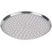 An American Metalcraft heavy weight aluminum pizza pan with holes.