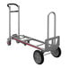 A silver Magliner hand truck with black wheels and a handle.