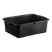 A black high density polyethylene bus tub with handles.