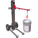 A Magliner LiftPlus adjustable boom with a chain and hook on a hand truck.