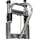 A Magliner metal hand truck with a handle and a fourth wheel attachment.