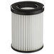 A white and black Bissell Commercial vacuum filter.
