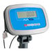 An AvaWeigh digital receiving bench scale with a blue and white display.