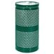 A round hunter green Ex-Cell Kaiser waste receptacle with white dots.