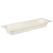 A white rectangular GET Melamine food pan.