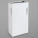 A white rectangular Ex-Cell Kaiser trash receptacle with a lid with black text on it.