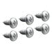 A pack of six Lancaster Table & Seating wood screws.