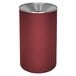 A burgundy steel Ex-Cell Kaiser Premier Series round waste receptacle with a stainless steel lid.