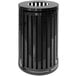 A black metal Ex-Cell Kaiser Streetscape outdoor trash can with a black metal lid.