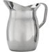 An American Metalcraft stainless steel bell pitcher with a handle.