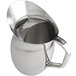 An American Metalcraft stainless steel bell pitcher with a handle.