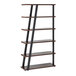A Safco Mirella bookshelf in Southern Tobacco with a metal frame and five shelves.