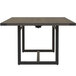 A Safco Mirella conference table with a wooden top and metal base.