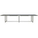 A Safco Mirella rectangular conference table with a stone grey top and metal legs.