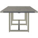 A Safco Mirella rectangular conference table with a stone gray top and metal base.