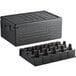 a black plastic container with holes