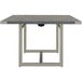 A Safco Mirella rectangular conference table with a stone grey top and metal base.