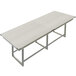 A Safco Mirella white rectangular standing conference table with metal legs.