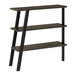 A Safco Mirella Southern Tobacco 3-shelf bookshelf with black legs.