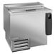 A Beverage-Air stainless steel shallow well bottle cooler with a door on top.