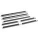 A set of four metal divider bars for refrigeration pans.