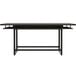 A brown Safco Mirella two-tier rectangular conference table with a metal frame.